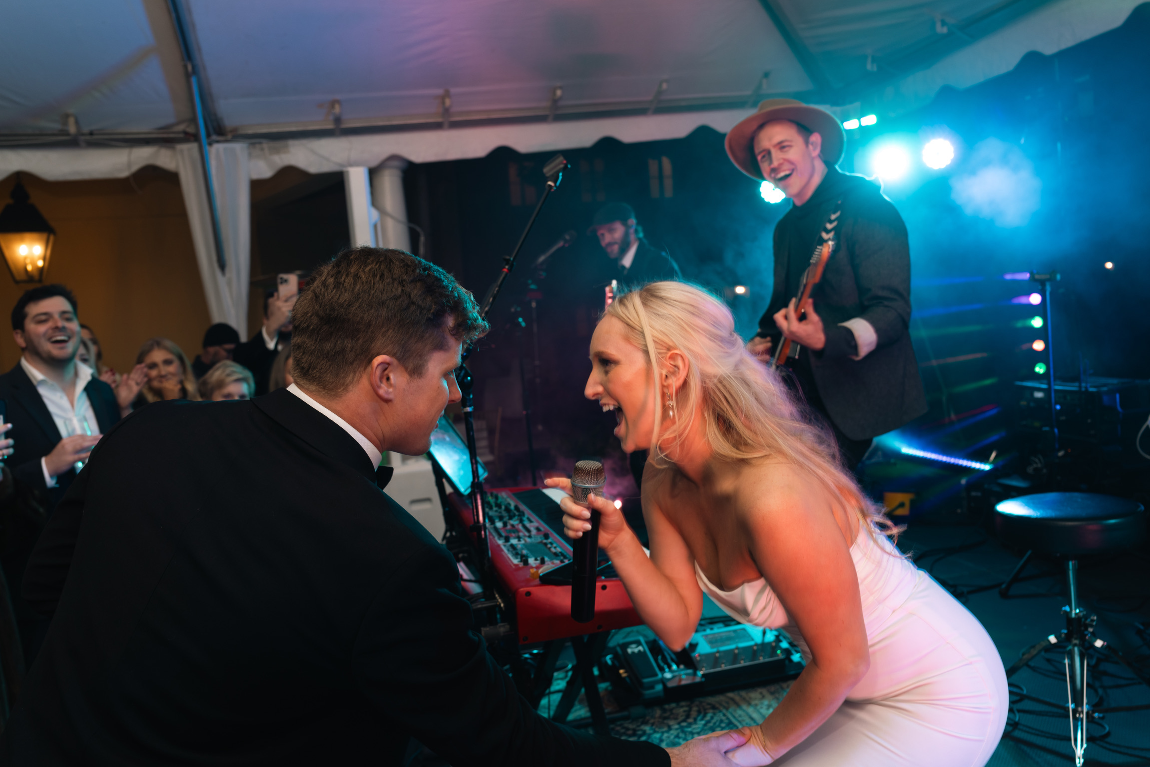 Zach Bedell performing at a wedding