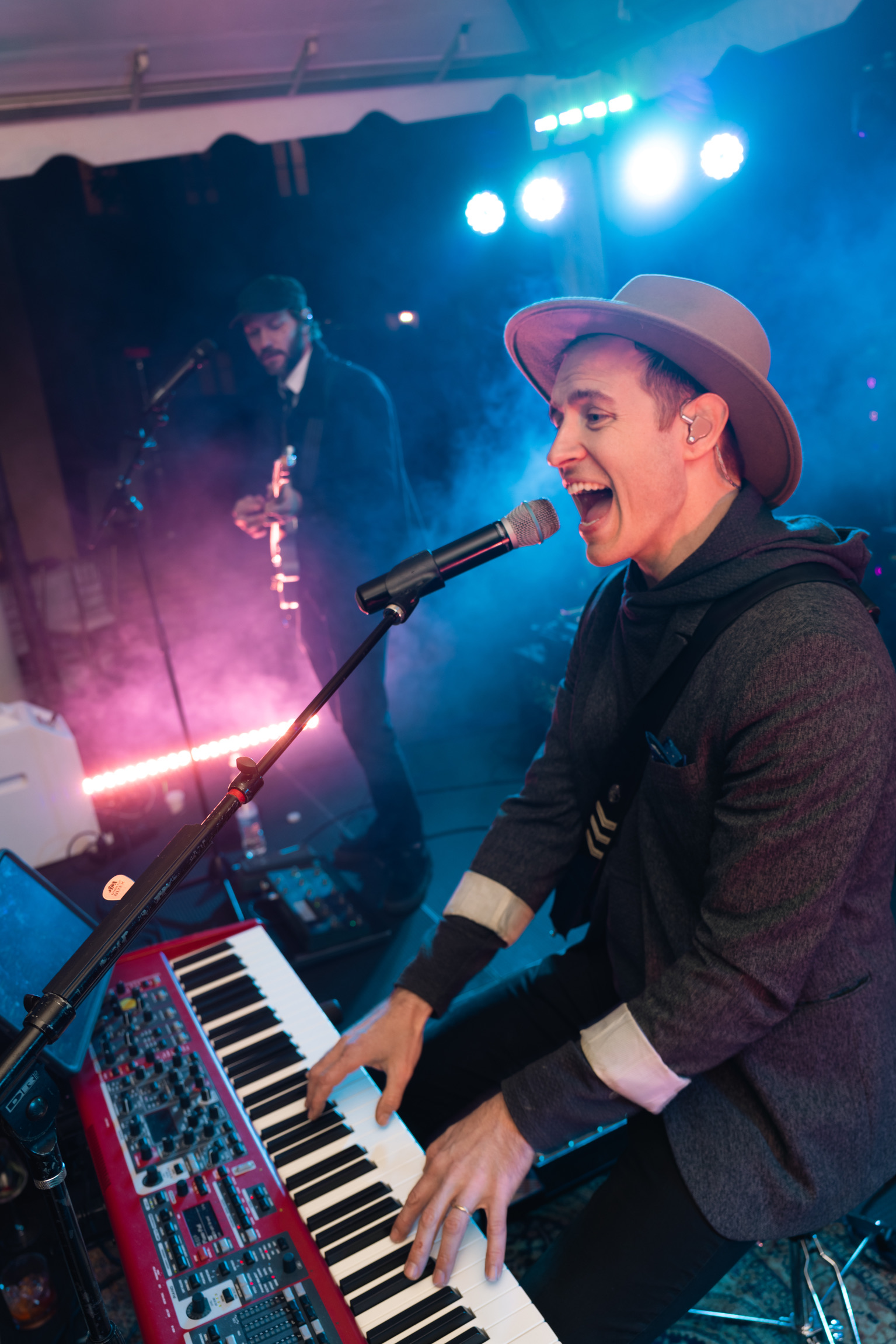 Live band performance at wedding reception